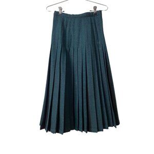 Vintage Tootal Collection 100% wool reversible pleated maxi skirt